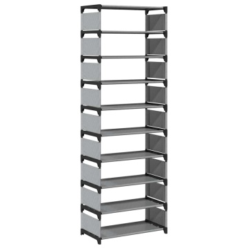 Suport pantofi 10 niveluri gri 54x28x158 cm țesătură nețesă - Img 2