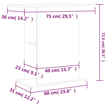Suport pentru acvariu, negru, 75x36x72,5 cm, lemn prelucrat - Img 7