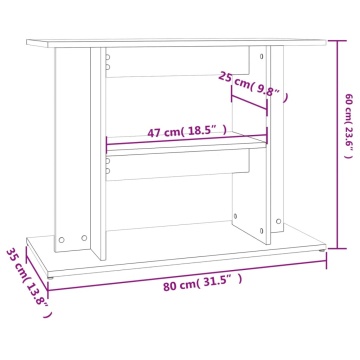 Suport pentru acvariu, negru, 80 x 35 x 60 cm, lemn prelucrat - Img 7