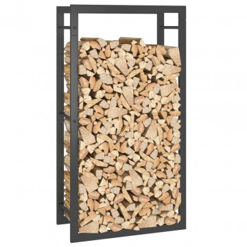 Suport pentru lemne de foc, negru mat, 50x28x94 cm oțel - Img 7