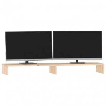 Suport pentru monitor, 100x27x10 cm, lemn masiv de pin - Img 4