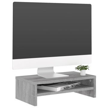 Suport pentru monitor gri sonoma 42x24x13 cm lemn prelucrat - Img 3