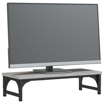 Suport pentru monitor, gri sonoma, 55x23x14 cm, lemn compozit - Img 3