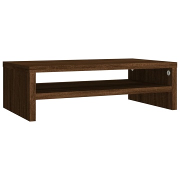 Suport pentru monitor stejar maro 42x24x13 cm lemn prelucrat - Img 2