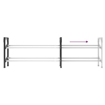 Suport pentru pantofi extensibil cu 2 rafturi, 119x24x37 cm - Img 8