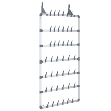 Suport pentru pantofi suspendat, argintiu, 66x13x139 cm - Img 2