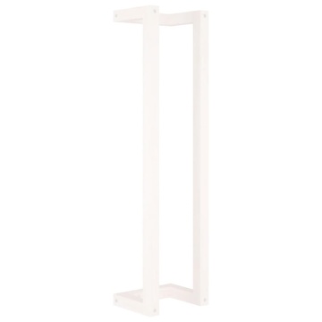 Suport pentru prosoape, alb, 23x18x90 cm, lemn masiv de pin - Img 2
