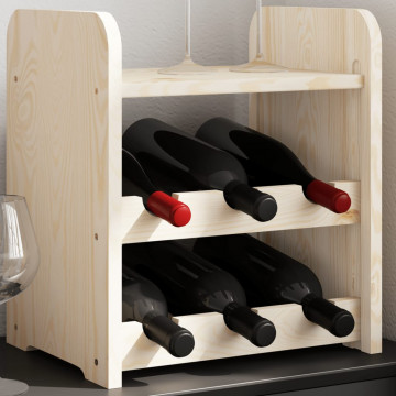 Suport pentru vin cu raft superior, 33x25x37 cm, lemn masiv pin - Img 1