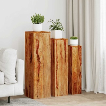 Suport plante 3 piese Lemn masiv de palisandru Maro - Img 1