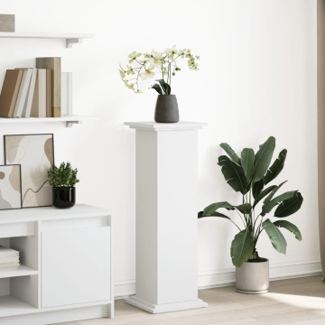 Suport prezentare cu depozitare alb 31x30x90 cm lemn prelucrat - Img 1