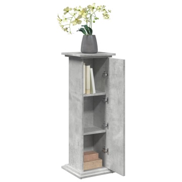 Suport prezentare cu depozitare gri beton 31x30x90 cm lemn - Img 4
