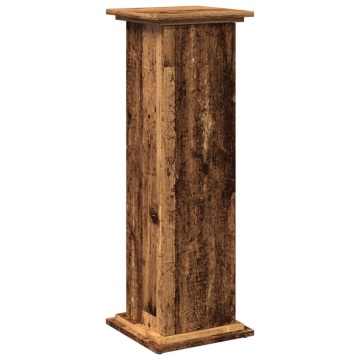 Suport prezentare cu depozitare lemn vechi 31x30x90cm lemn - Img 2