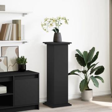 Suport prezentare cu depozitare negru 31x30x90cm lemn prelucrat - Img 1