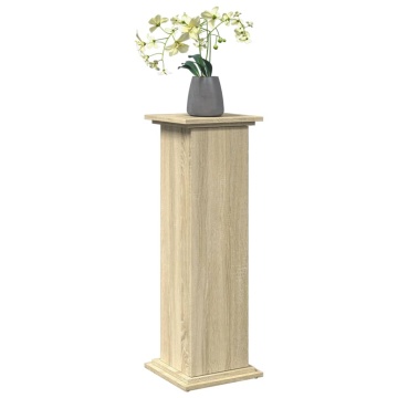 Suport prezentare cu depozitare sonoma stejar 31x30x90 cm lemn - Img 3