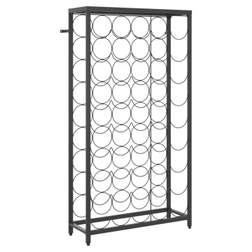 Suport sticle vin, 45 de sticle negru 54x18x100 cm fier forjat - Img 2
