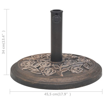 Suport umbrelă de soare, rășină, rotund, bronz, 9 kg - Img 6