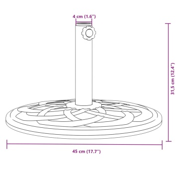 Suport umbrelă pentru stâlpi Ø38 / 48 mm, 12 kg, rotund - Img 7
