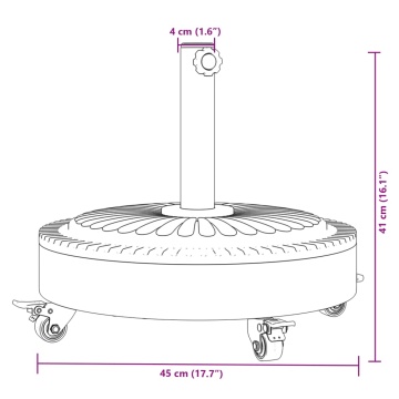 Suport umbrelă pentru stâlpi Ø38 / 48 mm, 27 kg, rotund - Img 7