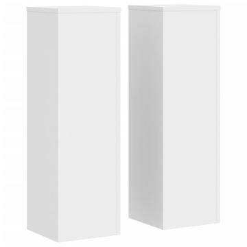 Suporturi de plante, 2 buc., alb, 25x25x80 cm, lemn prelucrat - Img 2