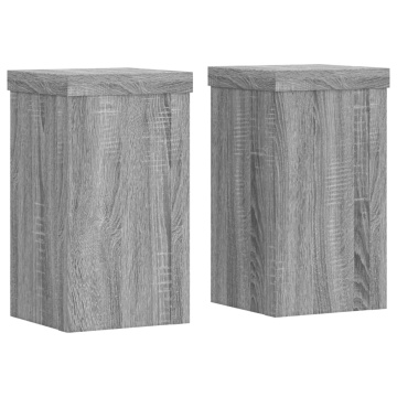 Suporturi de plante 2 buc. gri sonoma 10x10x18cm lemn prelucrat - Img 2