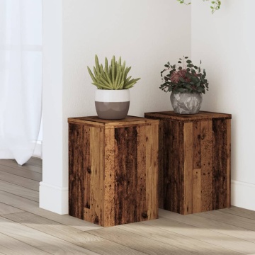 Suporturi de plante 2 buc. lemn vechi 20x20x30cm lemn prelucrat - Img 1