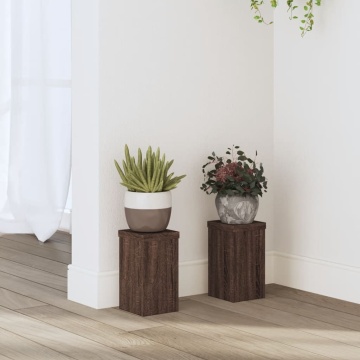 Suporturi de plante 2 buc. stejar maro 10x10x18cm lemn compozit - Img 1