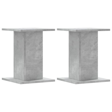 Suporturi difuzoare 2 buc. gri beton 30x30x40 cm lemn prelucrat - Img 2