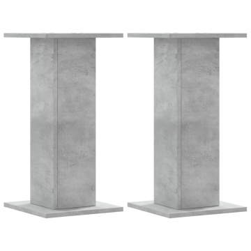 Suporturi difuzoare 2 buc. gri beton 30x30x60 cm lemn prelucrat - Img 2