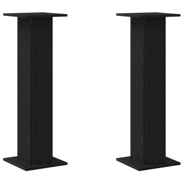 Suporturi pentru boxe 2 buc Black Oak 30x30x95 cm din lemn îngineresc - Img 2