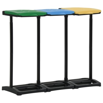 Suporturi pentru saci de gunoi cu capac 240-330 L multicolor PP - Img 1