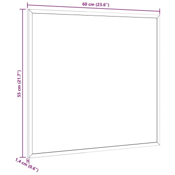 Tablă cu cadru din lemn masiv de pin negru 60x55 cm - Img 6