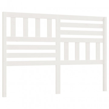 Tăblie de pat, alb, 126x4x100 cm, lemn masiv de pin - Img 2