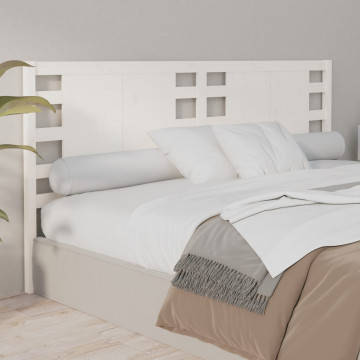 Tăblie de pat, alb, 126x4x100 cm, lemn masiv de pin - Img 6