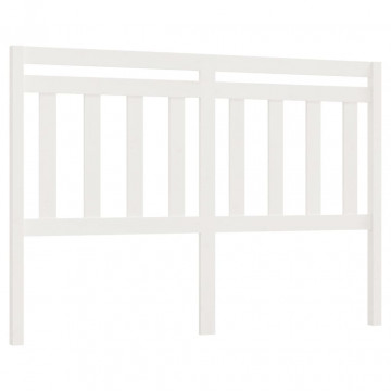 Tăblie de pat, alb, 126x4x100 cm, lemn masiv de pin - Img 2