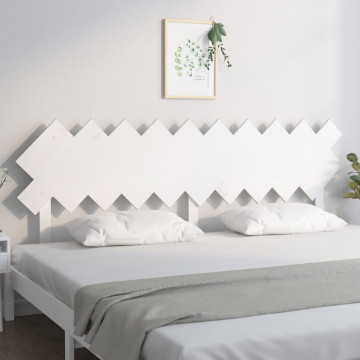 Tăblie de pat, alb, 196x3x80,5 cm, lemn masiv de pin - Img 3