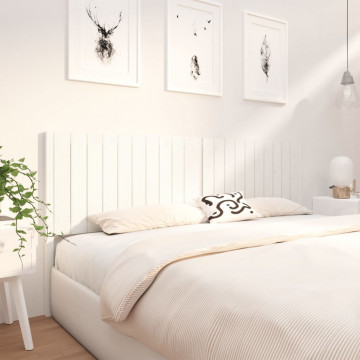 Tăblie de pat, alb, 205,5x4x100 cm, lemn masiv de pin - Img 4