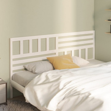 Tăblie de pat, alb, 206x4x100 cm, lemn masiv de pin - Img 3