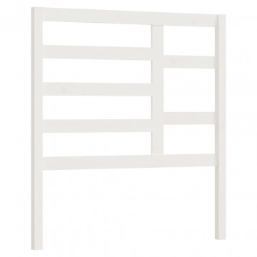 Tăblie de pat, alb, 96x4x104 cm, lemn masiv de pin - Img 2