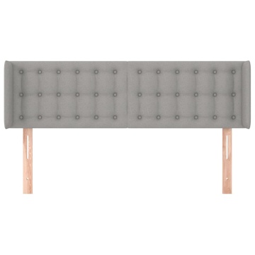 Tăblie de pat cu aripioare gri deschis 147x16x78/88 cm textil - Img 3
