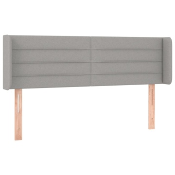 Tăblie de pat cu aripioare gri deschis 147x16x78/88 cm textil - Img 2