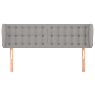 Tăblie de pat cu aripioare gri deschis 147x23x78/88 cm textil - Img 3