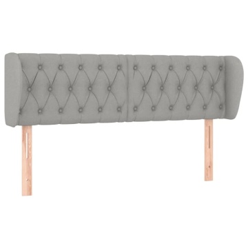 Tăblie de pat cu aripioare gri deschis 147x23x78/88 cm textil - Img 2