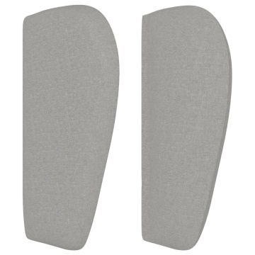 Tăblie de pat cu aripioare gri deschis 147x23x78/88 cm textil - Img 4