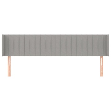 Tăblie de pat cu aripioare gri deschis 163x16x78/88 cm textil - Img 3
