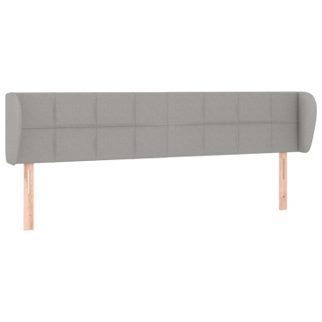 Tăblie de pat cu aripioare gri deschis 163x23x78/88 cm textil - Img 2