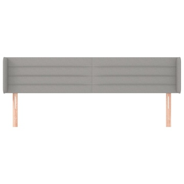 Tăblie de pat cu aripioare gri deschis 203x16x78/88 cm textil - Img 3