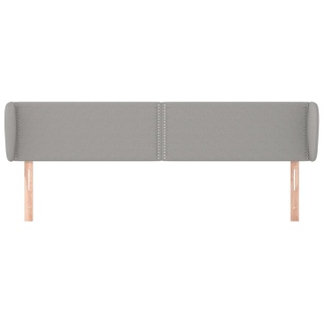 Tăblie de pat cu aripioare gri deschis 203x23x78/88 cm textil - Img 3