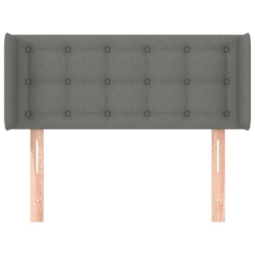 Tăblie de pat cu aripioare gri închis 103x16x78/88 cm textil - Img 3