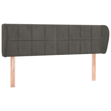 Tăblie de pat cu aripioare gri închis 147x23x78/88 cm catifea - Img 2