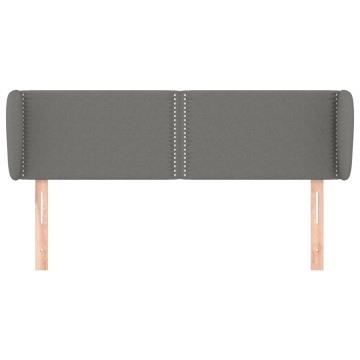 Tăblie de pat cu aripioare gri închis 147x23x78/88 cm textil - Img 3